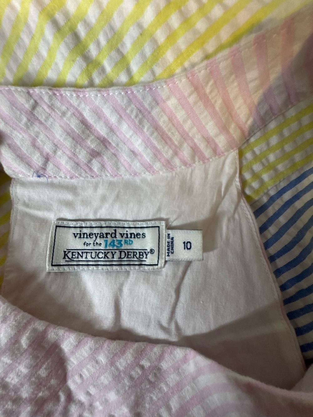 Vineyard Vines Pastel Colorblock Sleeveless Mini Dress - Pink, Blue & Yellow - Picture 2 of 8